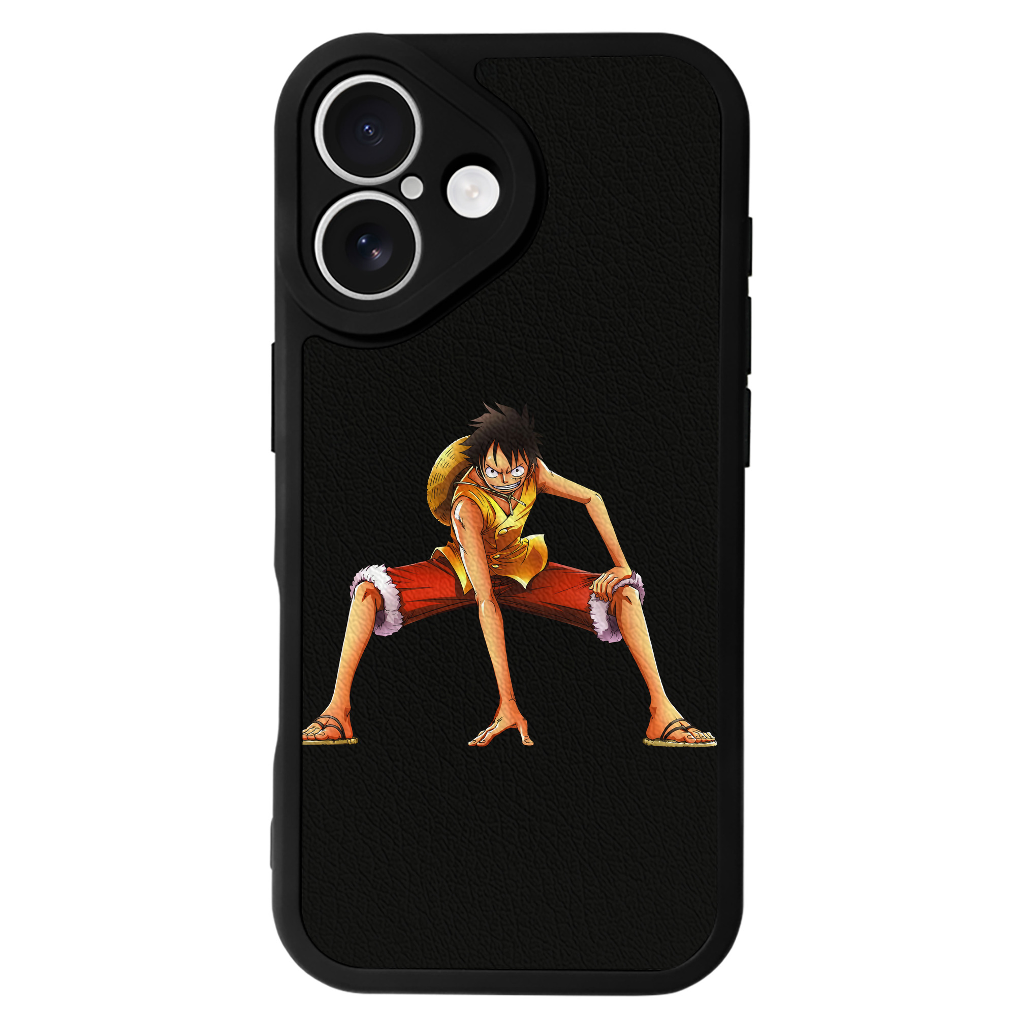 ワンピース モンキー・D・ルフィ ONE PIECE Monkey D. Luffy 【iPhone 16シリーズ対応】シリコンスマホケース（レザー調） 材質：シリコン